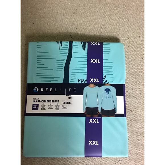Women long/SL UV Swim Shirt  XL Reel Life 1 Pack Jax Beach Aruba Blue Swimwear - Picture 4 of 7